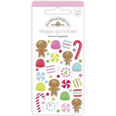 Doodlebug Night Before Christmas Shape Sprinkles - Visions Of Sugarplums